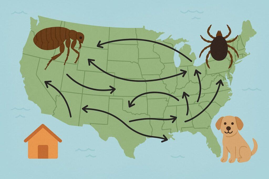 How Fleas and Ticks Spread in the United States